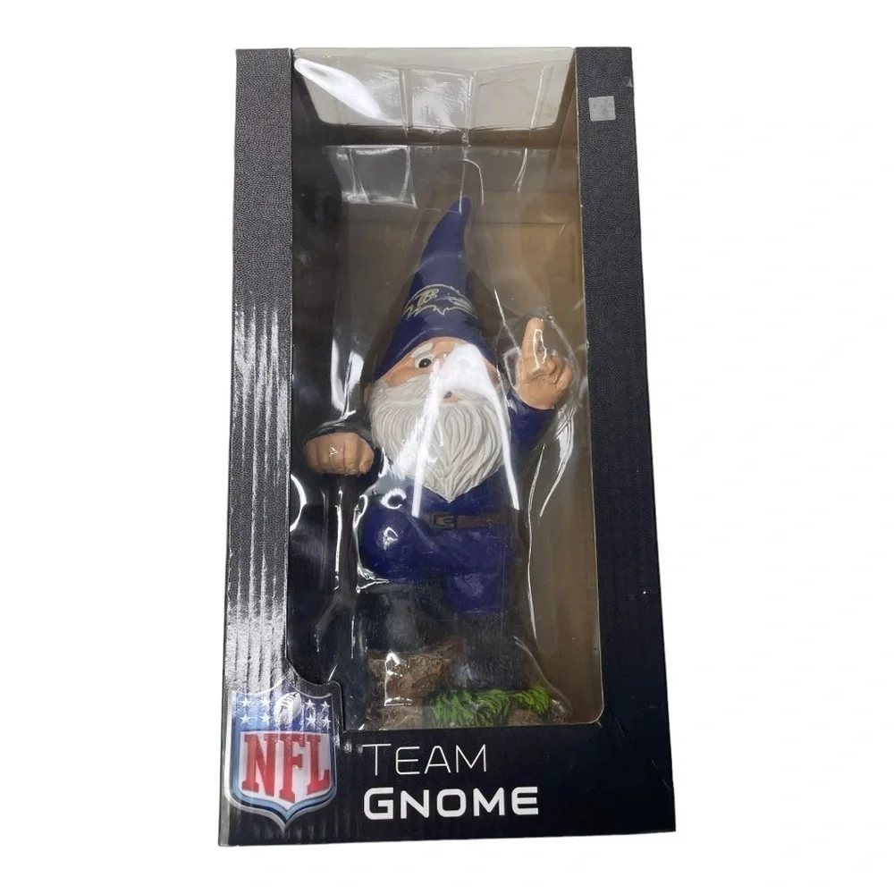 NIB NFL Team Baltimore Ravens Garden Gnome Outdoor Collectible Statue